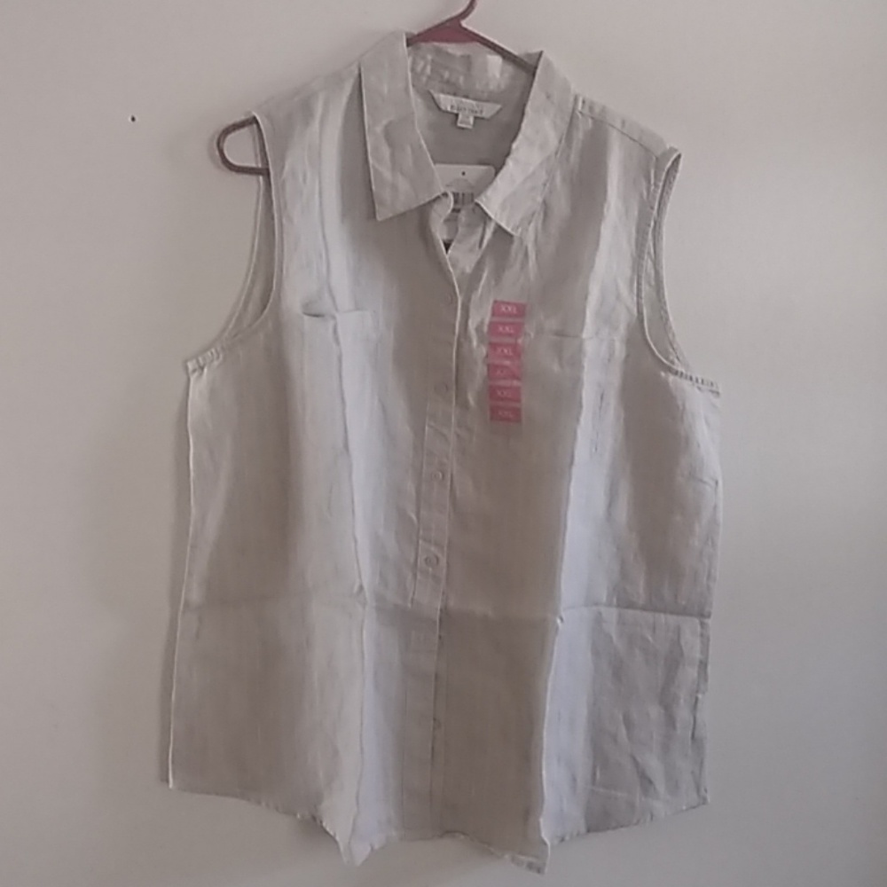 Ellen Tracy Button Down Sleeveless Blouse XXL